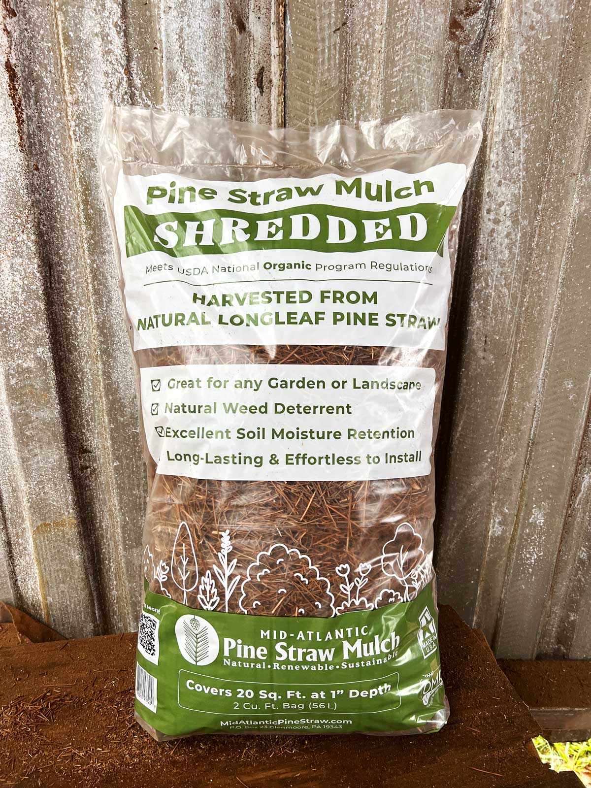 Shredded Pine Straw Mulch Bag for Delivery
